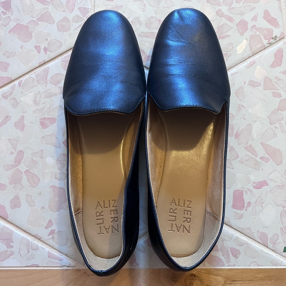 Naturalizer Metallic Blue Flats 10